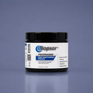 Nopsor USA Psoriasis Deep Moisturizing Pomade Product Image with blue background